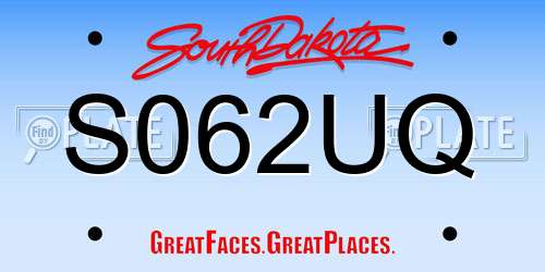 S062UQ South Dakota License Plate
