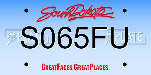S065FU South Dakota License Plate
