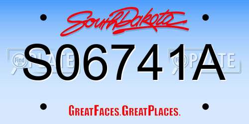 S06741A South Dakota License Plate