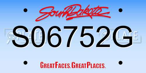 S06752G South Dakota License Plate