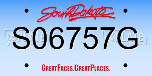 S06757G South Dakota License Plate