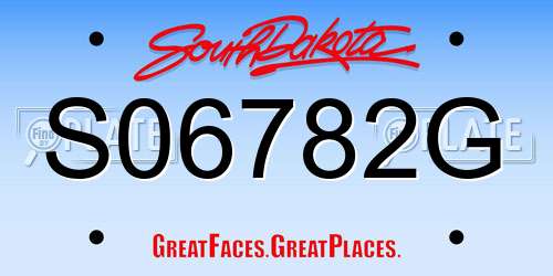 S06782G South Dakota License Plate