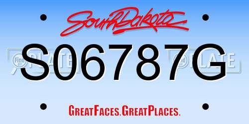 S06787G South Dakota License Plate