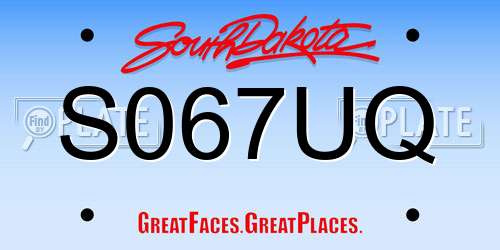 S067UQ South Dakota License Plate