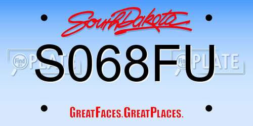 S068FU South Dakota License Plate