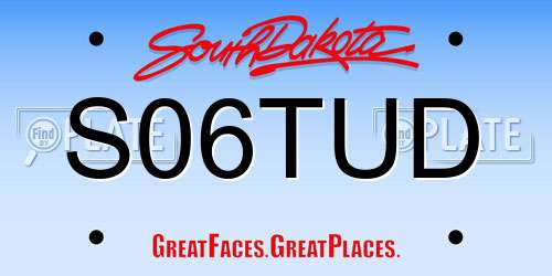 S06TUD South Dakota License Plate