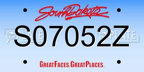 S07052Z South Dakota License Plate