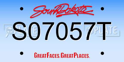 S07057T South Dakota License Plate