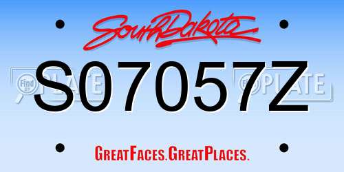 S07057Z South Dakota License Plate