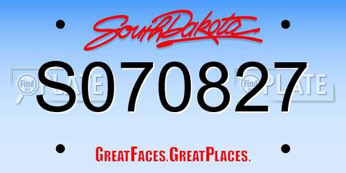 S070827 South Dakota License Plate