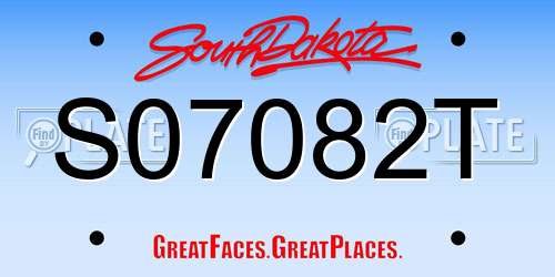 S07082T South Dakota License Plate