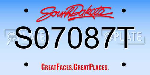 S07087T South Dakota License Plate
