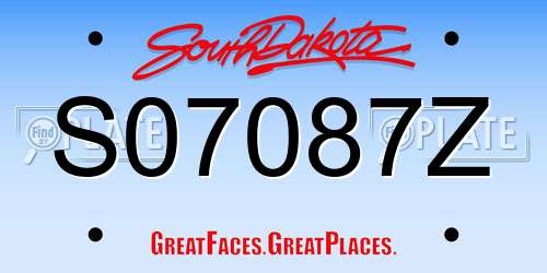 S07087Z South Dakota License Plate