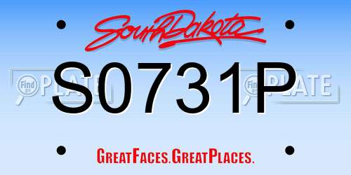 S0731P South Dakota License Plate