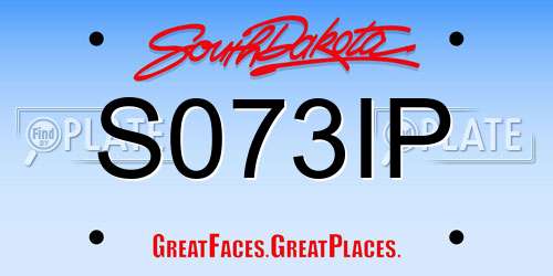 S073IP South Dakota License Plate