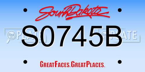 S0745B South Dakota License Plate