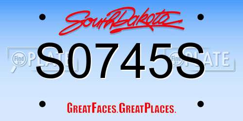 S0745S South Dakota License Plate
