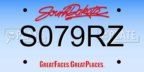 S079RZ South Dakota License Plate