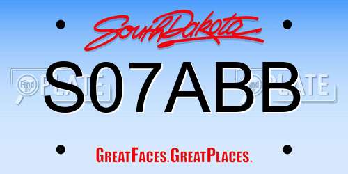 S07ABB South Dakota License Plate