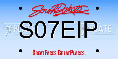 S07EIP South Dakota License Plate