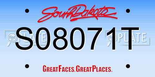S08071T South Dakota License Plate