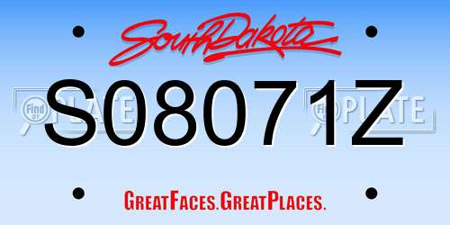 S08071Z South Dakota License Plate