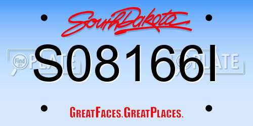 S08166I South Dakota License Plate