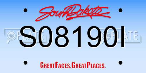 S08190I South Dakota License Plate