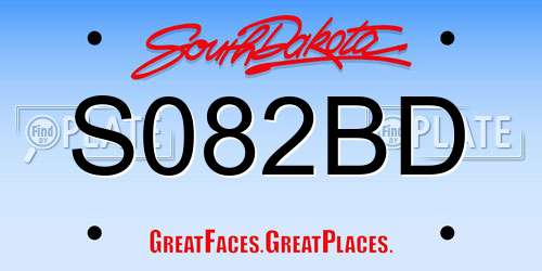 S082BD South Dakota License Plate