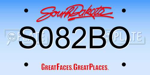 S082BO South Dakota License Plate
