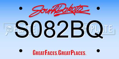 S082BQ South Dakota License Plate