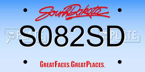 S082SD South Dakota License Plate