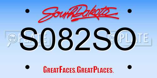 S082SO South Dakota License Plate