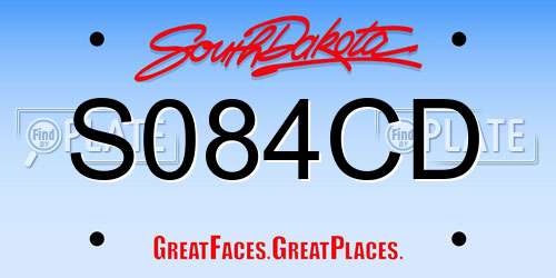S084CD South Dakota License Plate