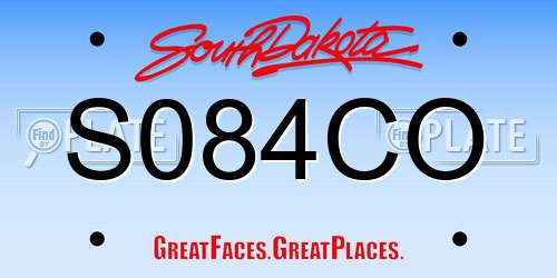 S084CO South Dakota License Plate
