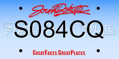 S084CQ South Dakota License Plate