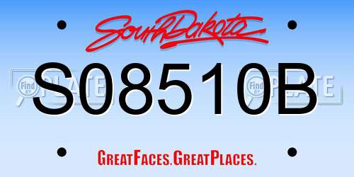 S08510B South Dakota License Plate