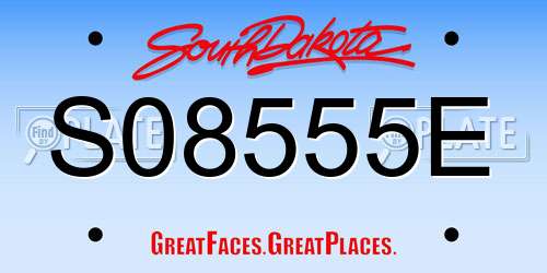 S08555E South Dakota License Plate