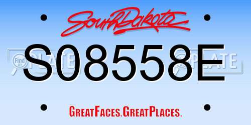 S08558E South Dakota License Plate