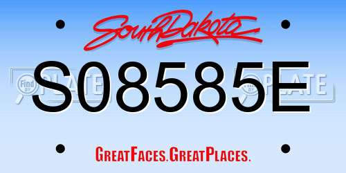 S08585E South Dakota License Plate
