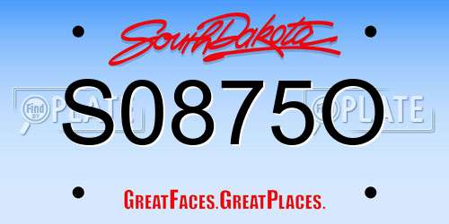 S0875O South Dakota License Plate