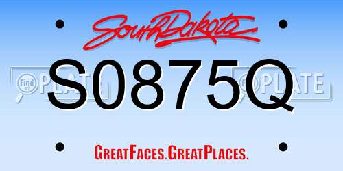 S0875Q South Dakota License Plate