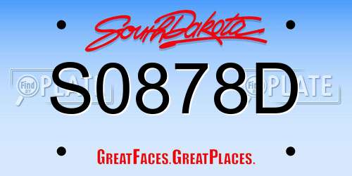 S0878D South Dakota License Plate