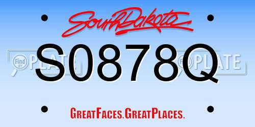 S0878Q South Dakota License Plate