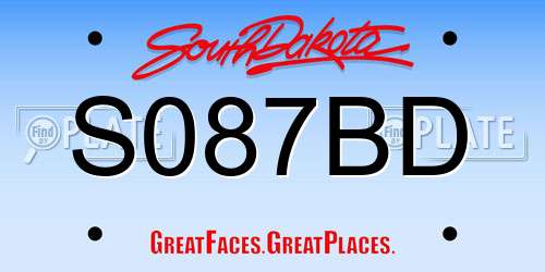 S087BD South Dakota License Plate