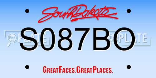 S087BO South Dakota License Plate