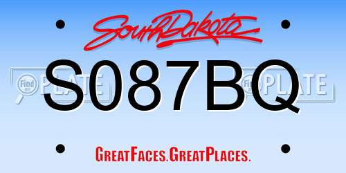 S087BQ South Dakota License Plate