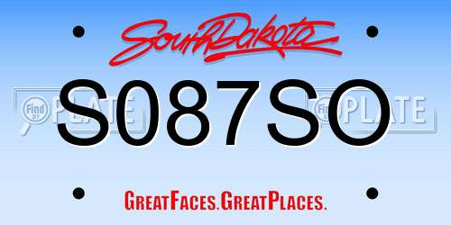 S087SO South Dakota License Plate