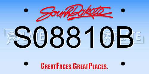 S08810B South Dakota License Plate