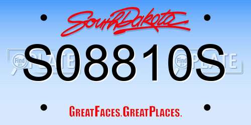 S08810S South Dakota License Plate